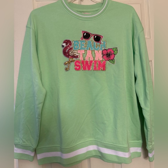 Simply Southern Other - Green Beach Lover Pullover Sweatshirt
